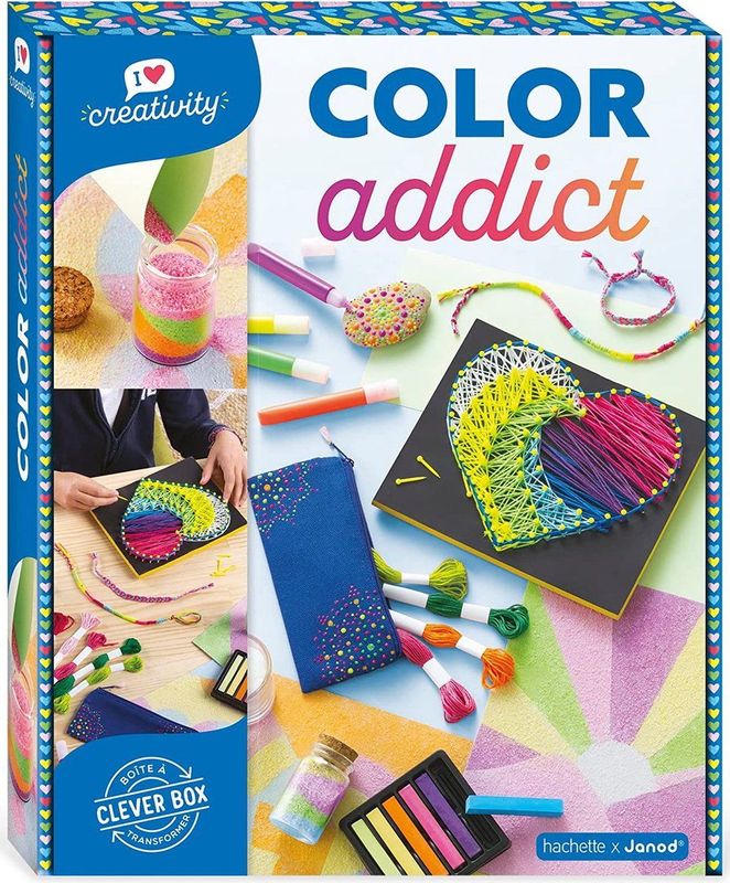 Janod - Multiactivity Color Addict - Creatieve Vrijetijdsset - 8 Creaties - Voor Kinderen