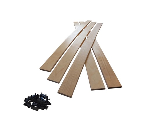 EBAC - 5 lattes + 10 embouts - 680x48x8 mm - lit 140 - pour sommier...