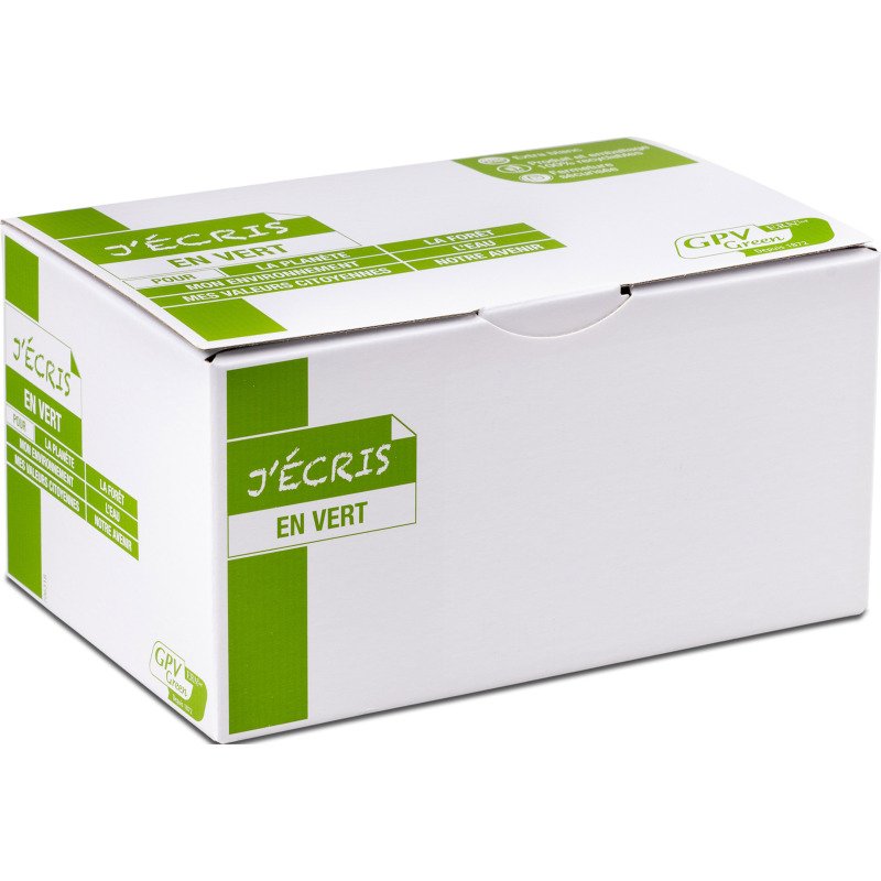 Enveloppe recyclée 110 x 220 mm ERA PURE GPV 80 g avec fenêtre 45 x 100 blanche - Boîte de 200