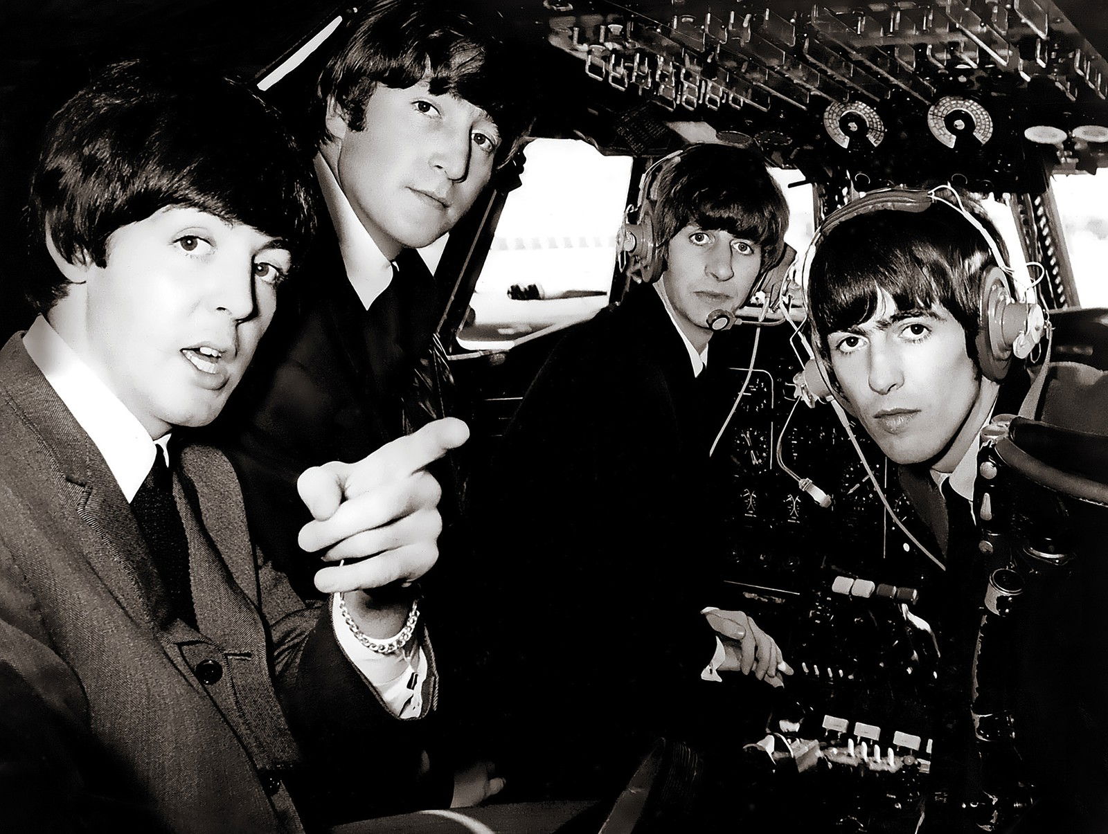 The Beatles in a Cockpit by Classic Collection I - Darlings - Small Limited Edition. 30x40.