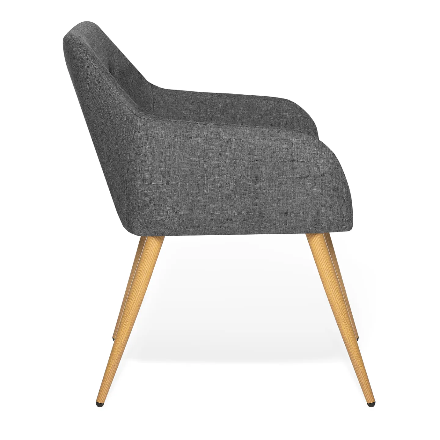 Lot de 2 chaises de salle à manger scandinaves, fauteuils de table DANIA gris anthracite