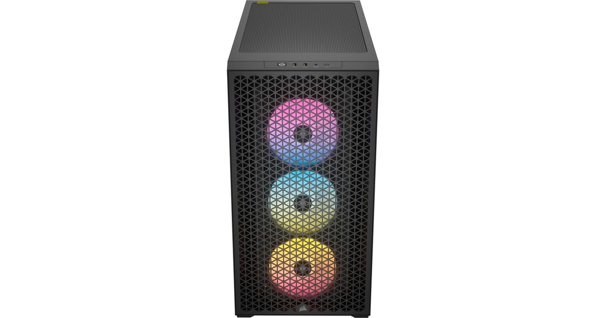 Corsair3000D Airflow RGB midi tower behuizing  (Zwart | 2x USB-A | RGB | Tempered Glass)