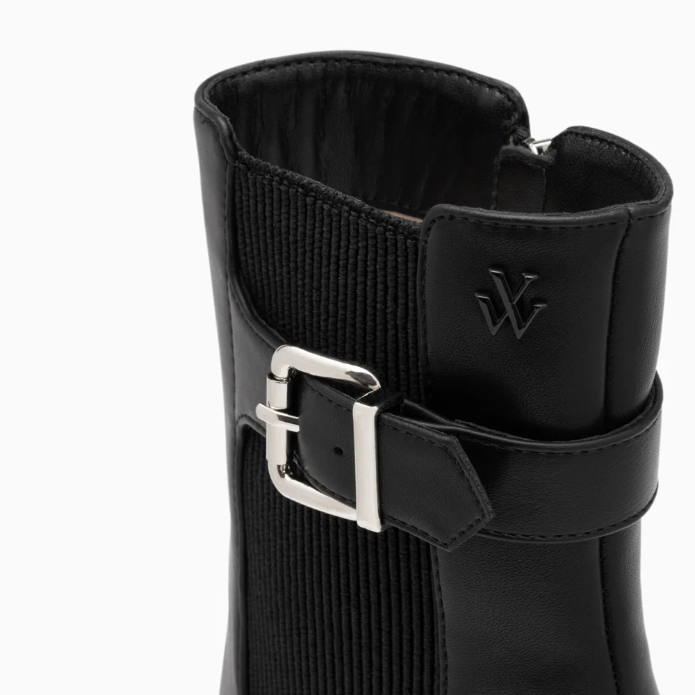 Bottines-Bottines montantes Clémentine noires à talon trapèze