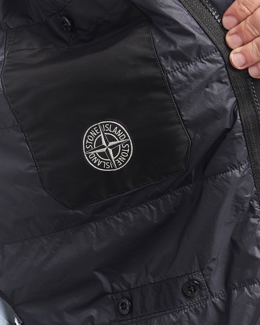 Stone Island Crinkle Reps Padded Shirt Jacket Black