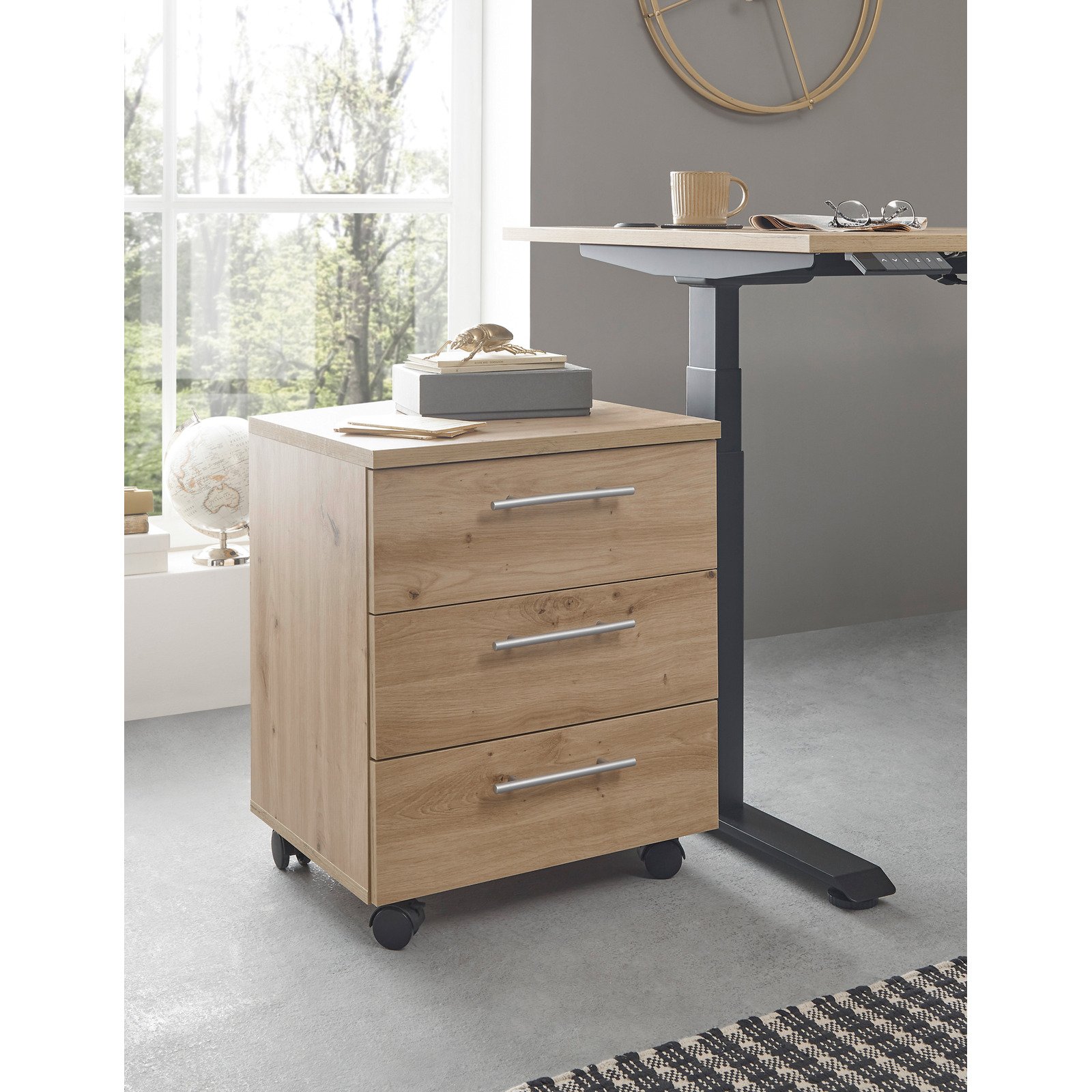 Rollcontainer Sven Dekor Eiche Artisan 40 x 56 x 39 cm