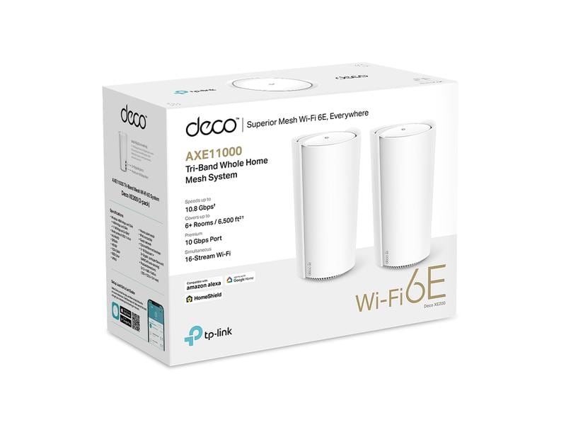 TP-Link Mesh-System Deco XE200 2er-Set AXE11000 Mesh-Wi-Fi-6E-System für das ganze Haus