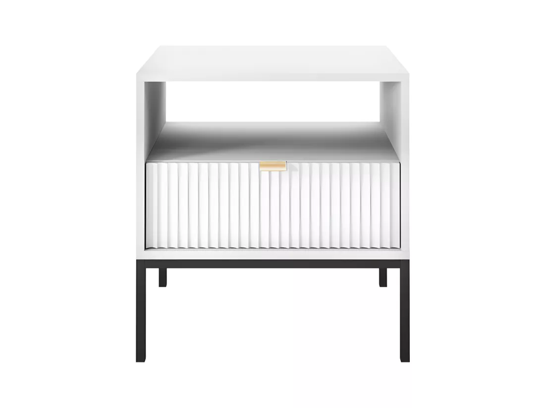Lot de 2 tables de chevet 1 tiroir et 1 niche - Blanc - LIOUBA de Pascal Morabito