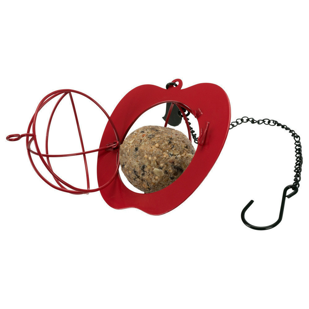 Support à boule de graisse forme de pomme pour oiseaux