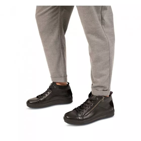 Baskets NOIR DENIM SIDE CUIR