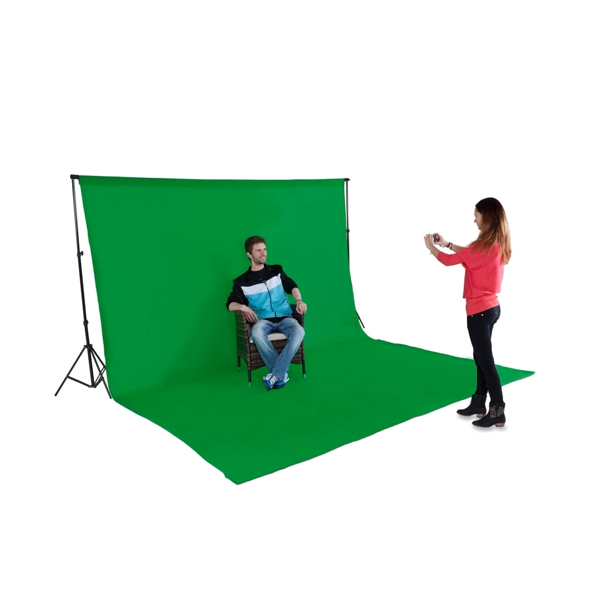 Bakteppe fotostudio 3x6m med veske - grønn