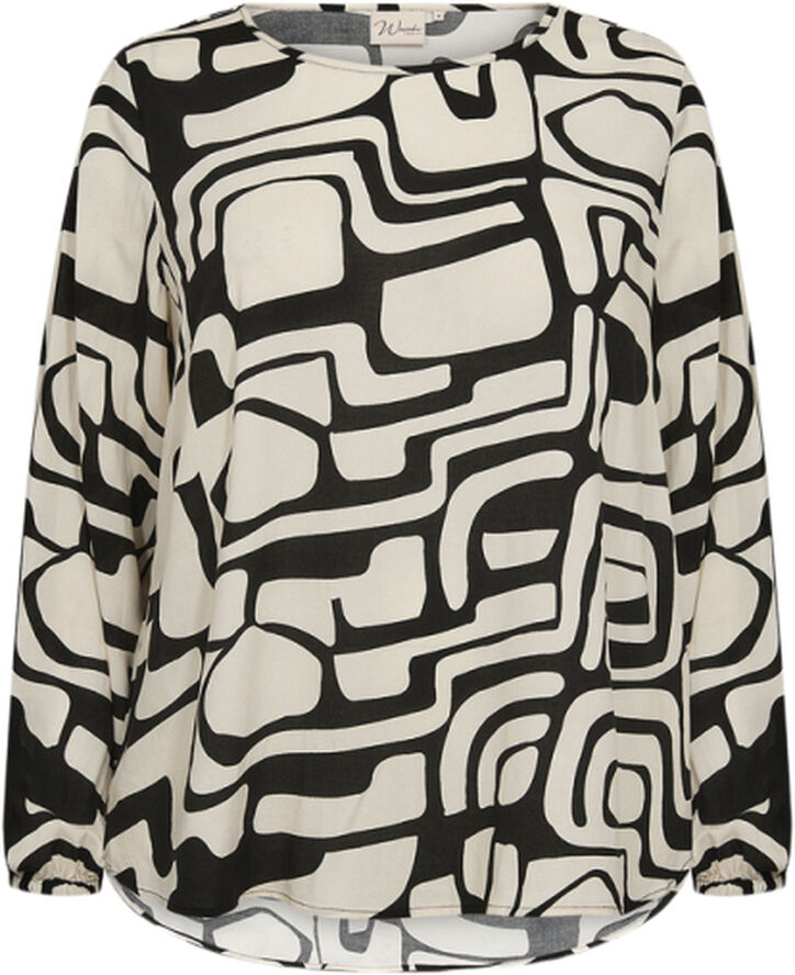 Wasabiconcept Curvy WA-JESSIE 1 Bluse Sort 9999c black combi