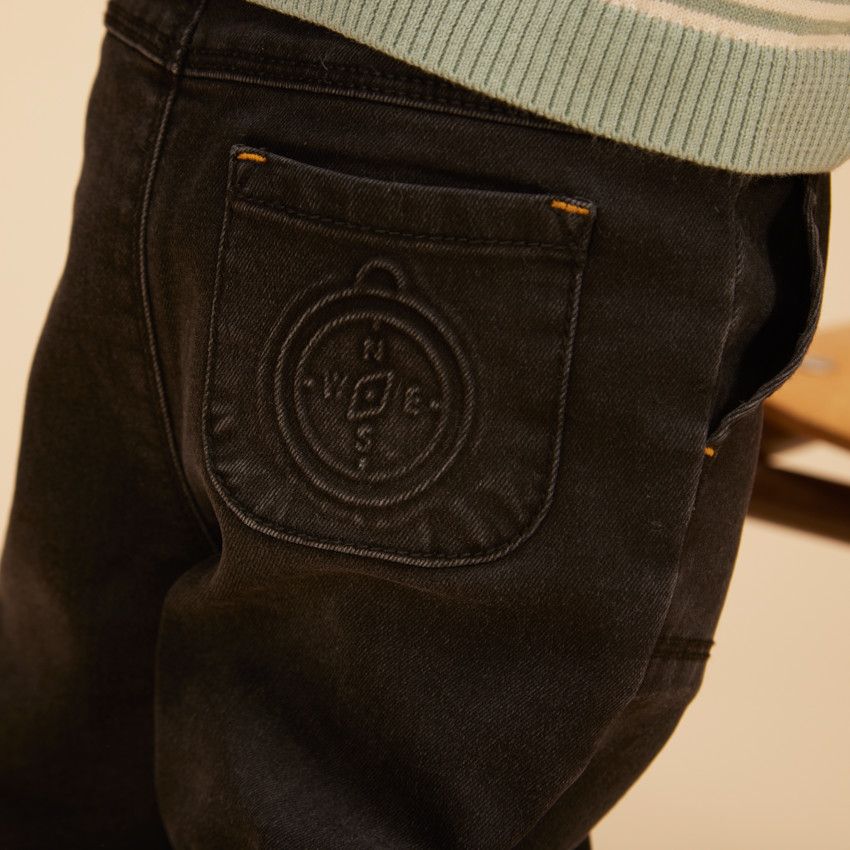 Jean jogger avec broderie fantaisie pour bébé garçon - Noir