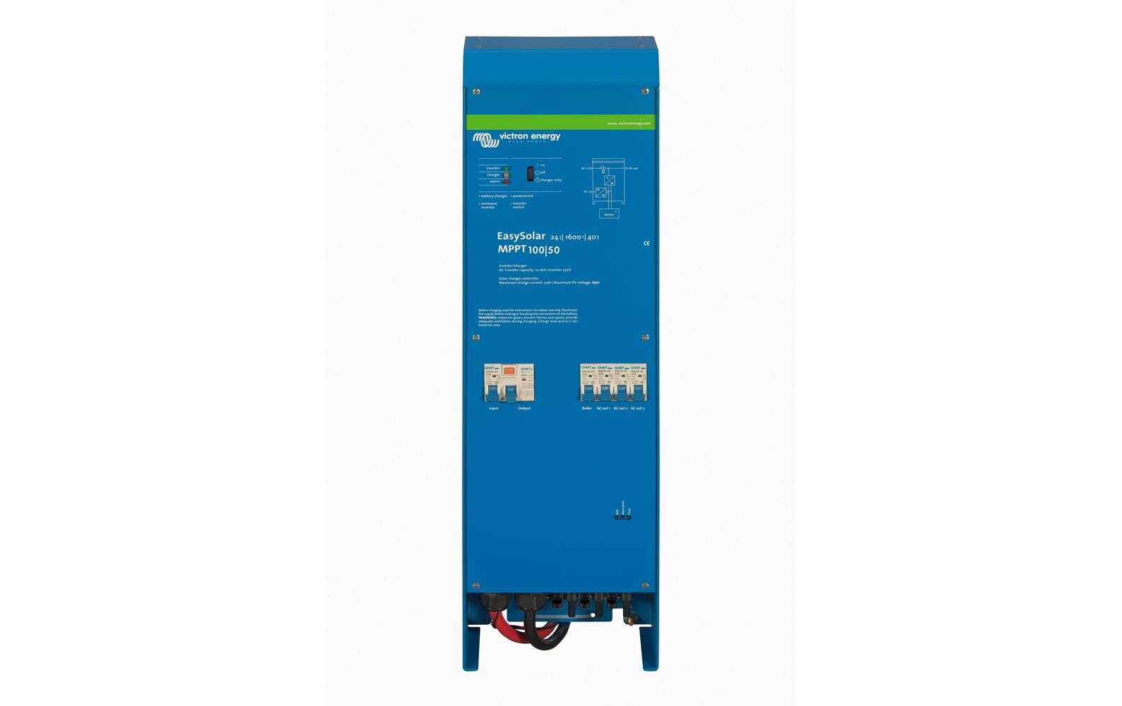 EasySolar Komplettlösung 24 V 1600 VA 50 A<br>MPPT Solar-Laderegler, Wechselrichter-/Ladegerät und Wechseltromverteiler in einem