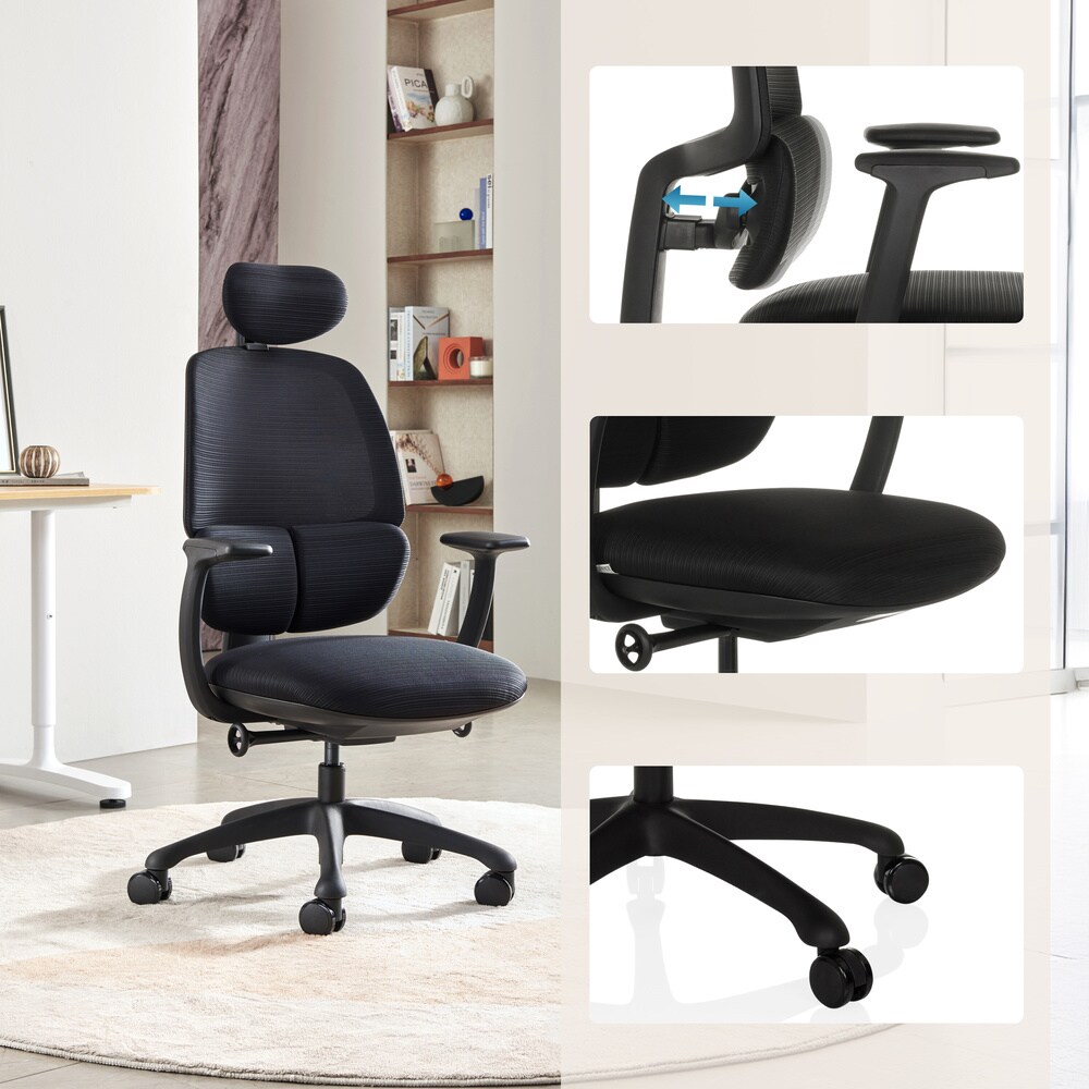 Profi Bürostuhl RI-COVER Stoff/Netzstoff mit Armlehnen (höhenverstellbar) hjh OFFICE