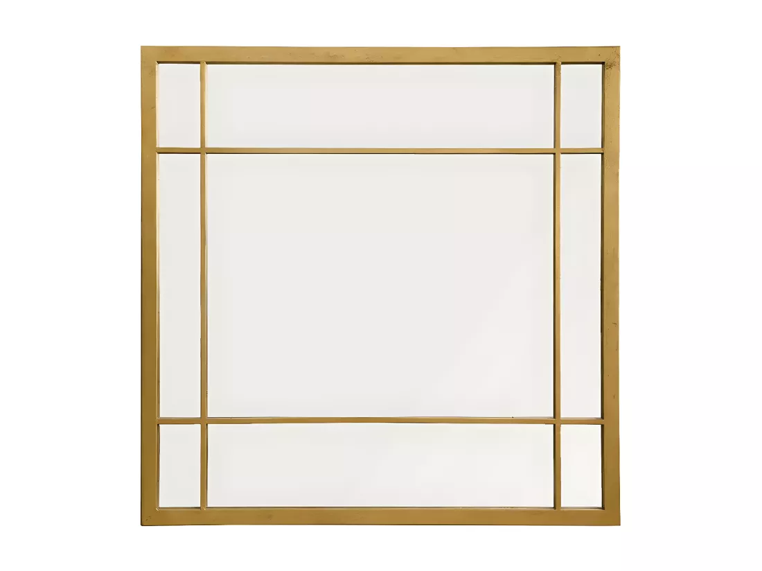 Miroir mural métal doré 90 cm x 90 cm-Moebe