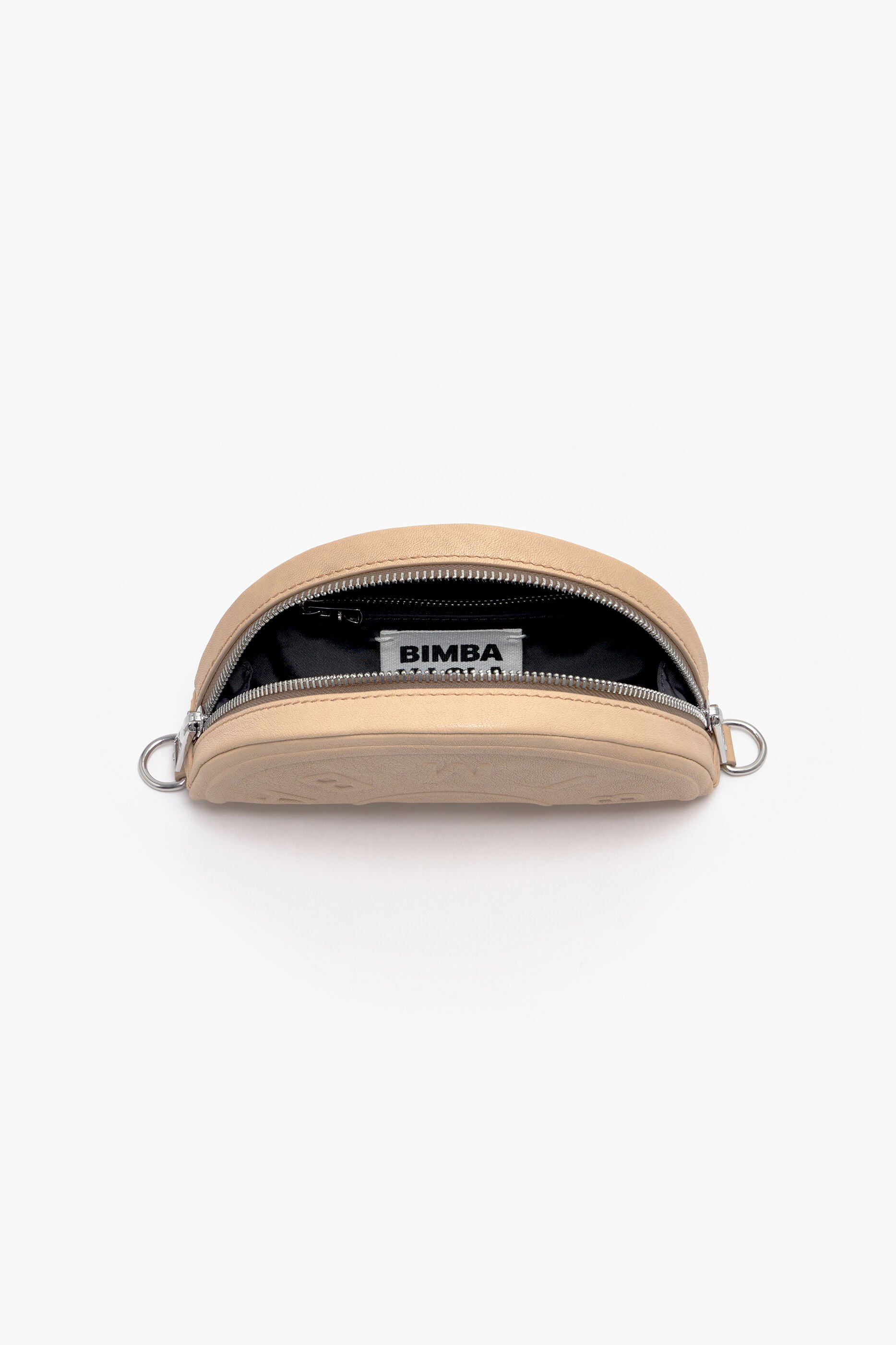 Bolsa de ombro Chimo XS em couro cor areia.