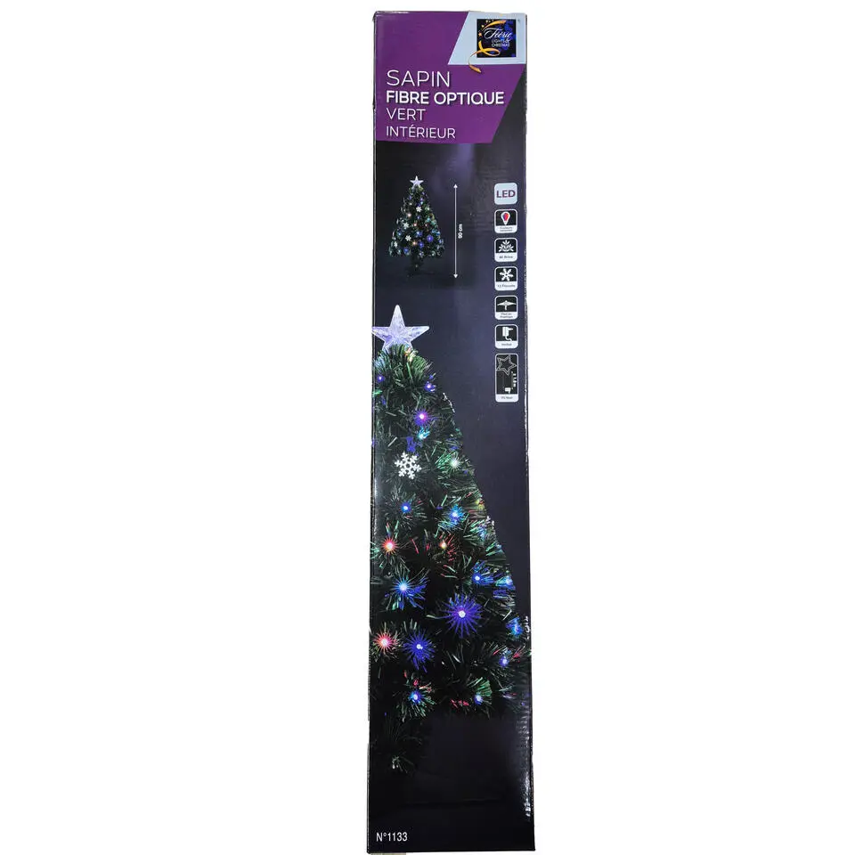Feeric Lights Fiber kerstboom- met licht/piek - 90 cm - 74 leds