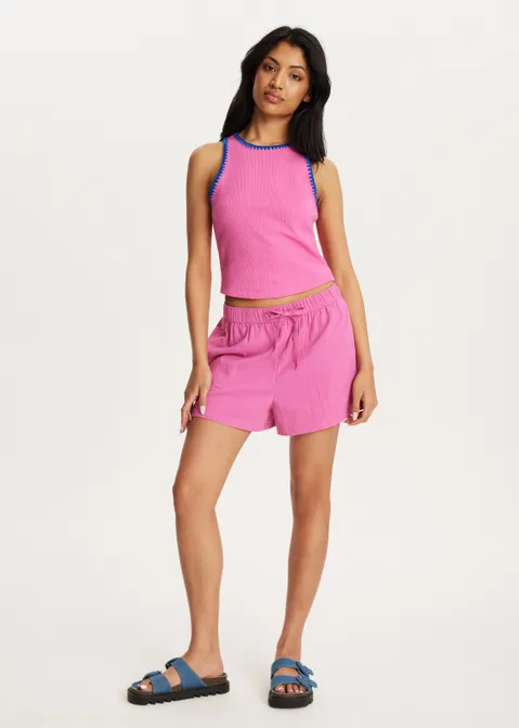 Singlet met borduursel roze (ROS)