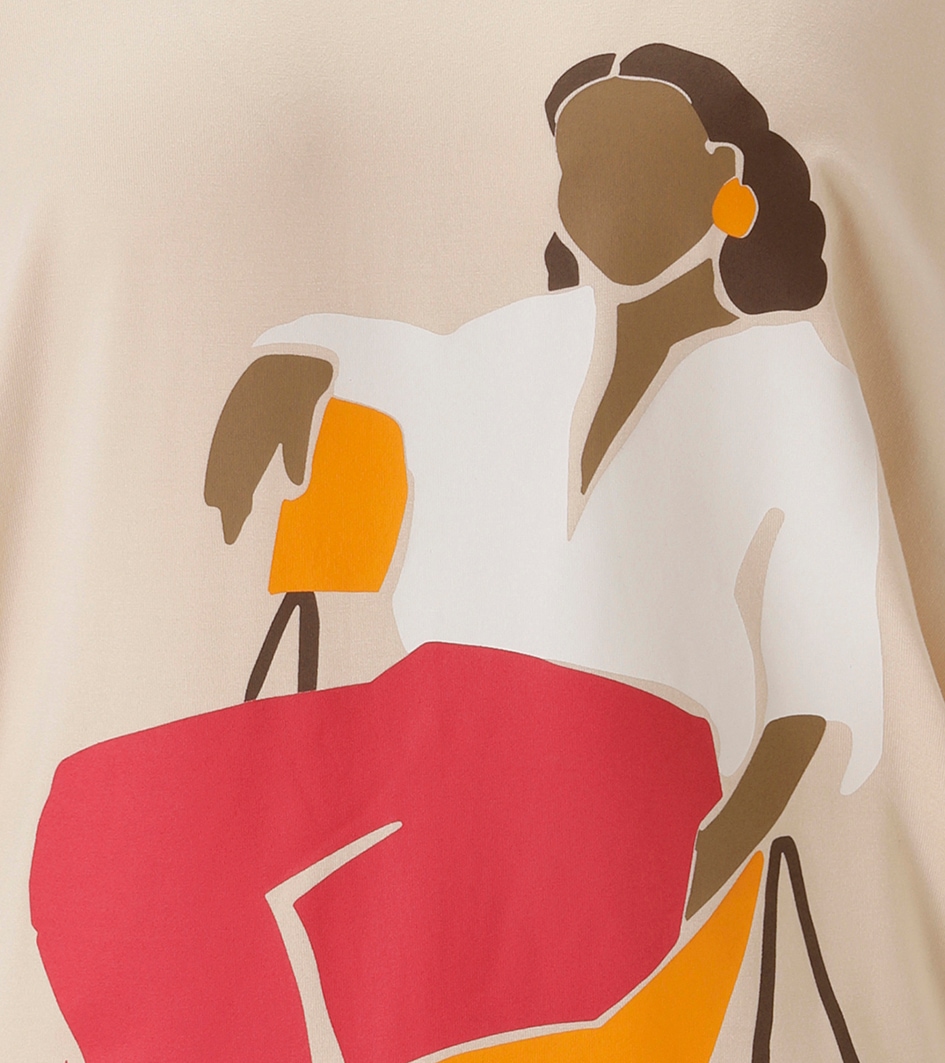 Aniston SELECTED Fledermausshirt , vorne mit grossflächigem, femininem Frontdruck - NEUE KOLLEKTION