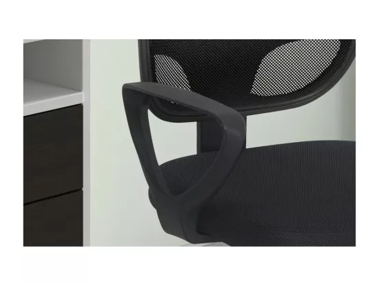 Chaise de bureau IPOLIST – Tissu filet noir – Hauteur réglable 86-98 cm – Style moderne et ergonomique