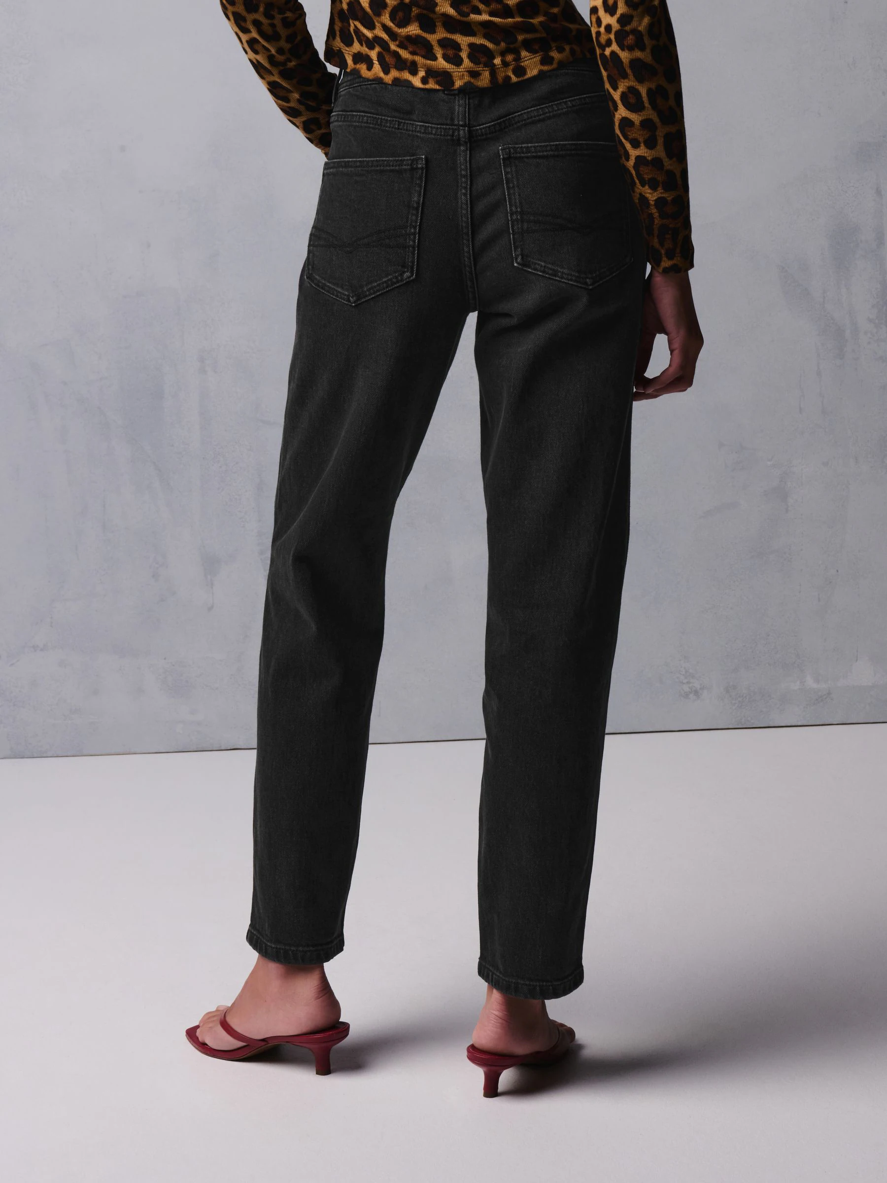 Zwarte wassing - Mom comfort stretch jeans