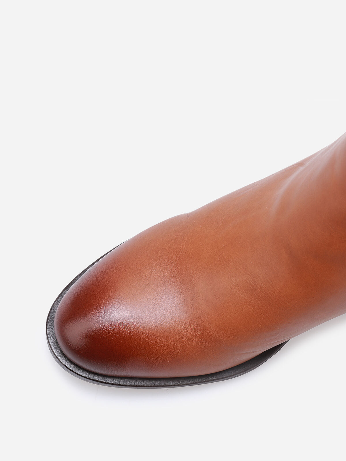 Bottines à talon avec boucle métallique- Camel