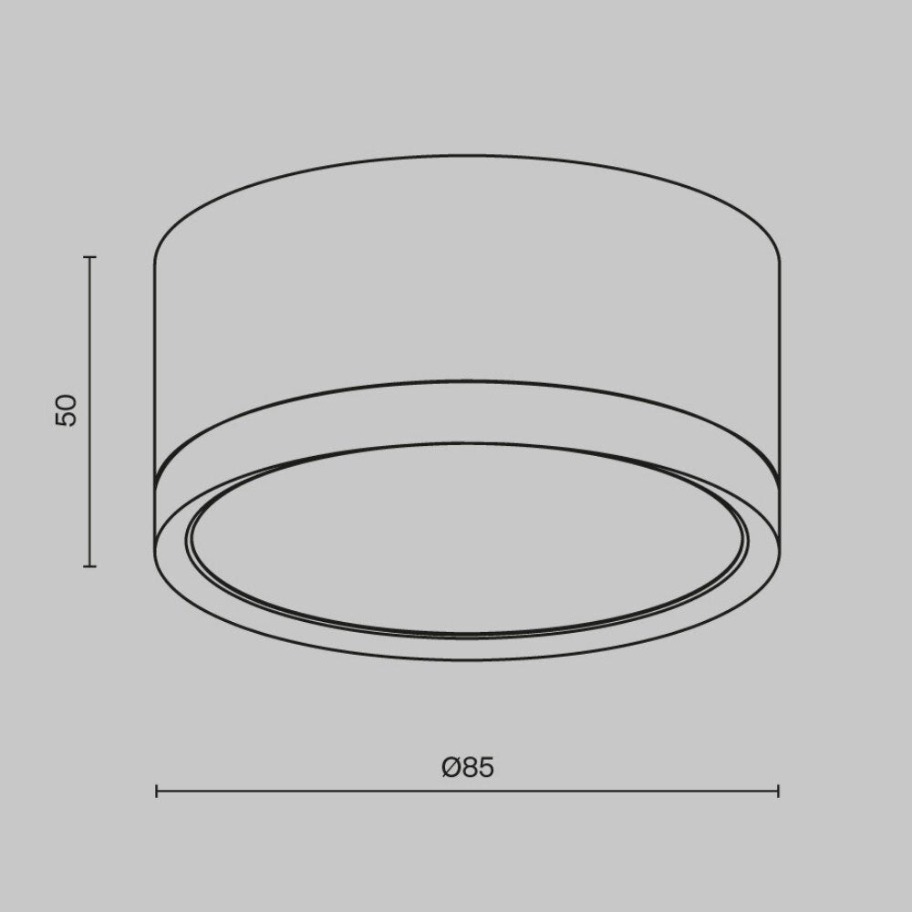 Hoop plafondopbouwlamp in wit GX53 50mm