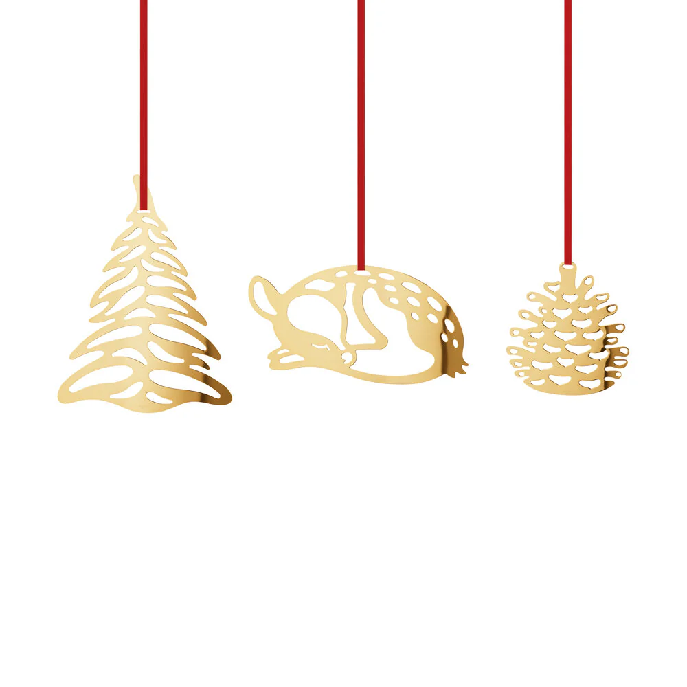 Georg Jensen  CC 2023 juleophæng, forgyldt - 3 stk.