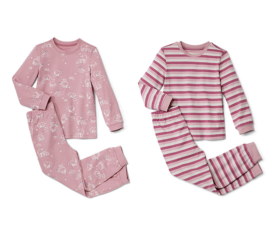 2 Kinder-Pyjamas, rosa