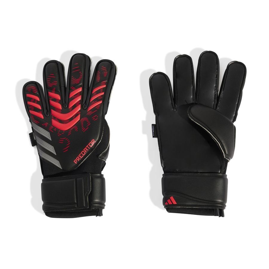 adidas Gants de Gardien Predator Match Fingersave Stealth Victory - Noir/Lucid Red