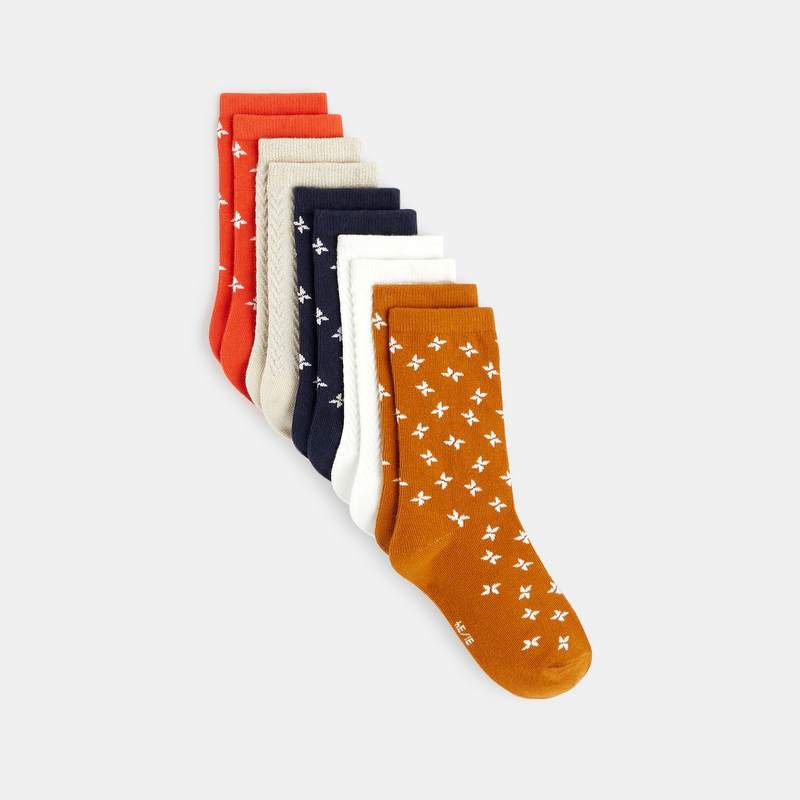 Chaussettes fantaisie (lot de 5) rouges fille
