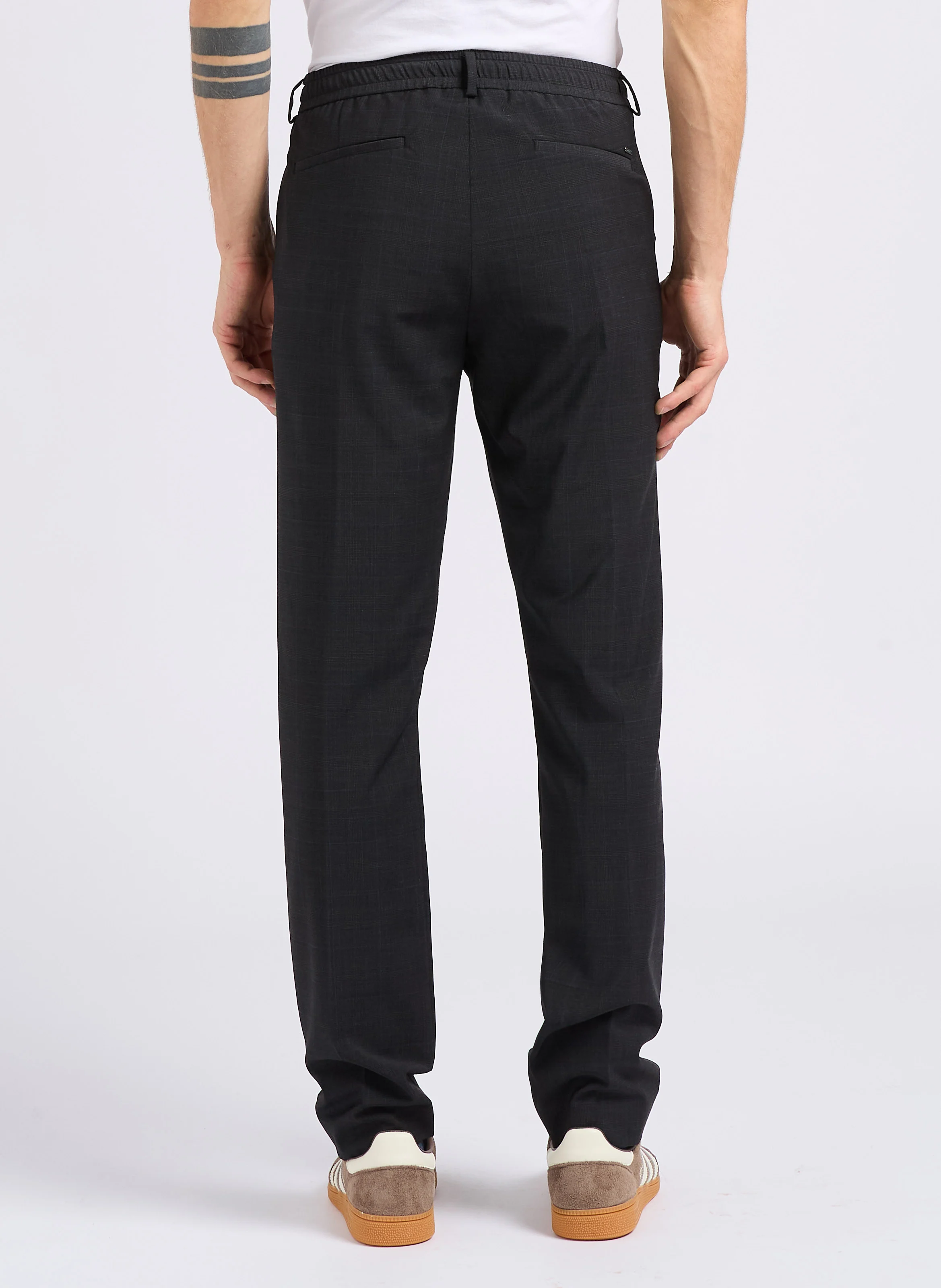 Pantalon de costume en laine mélangée| Gris