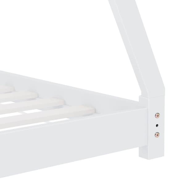 vidaXL Seng/Sengeramme for barn heltre furu hvit 80x160 cm change1