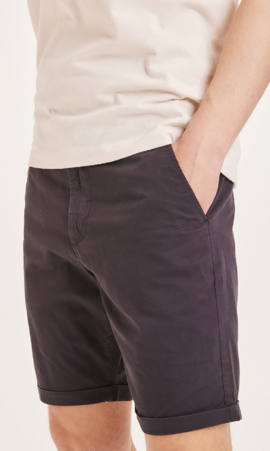 Knowledge Cotton Apparel Chino-Shorts Chuck Regular Poplin Black Jet