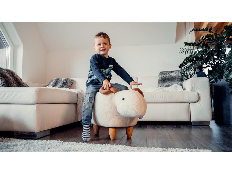 zoosy Kinderhocker Schaf Berta Weiss Taburett in Schafform