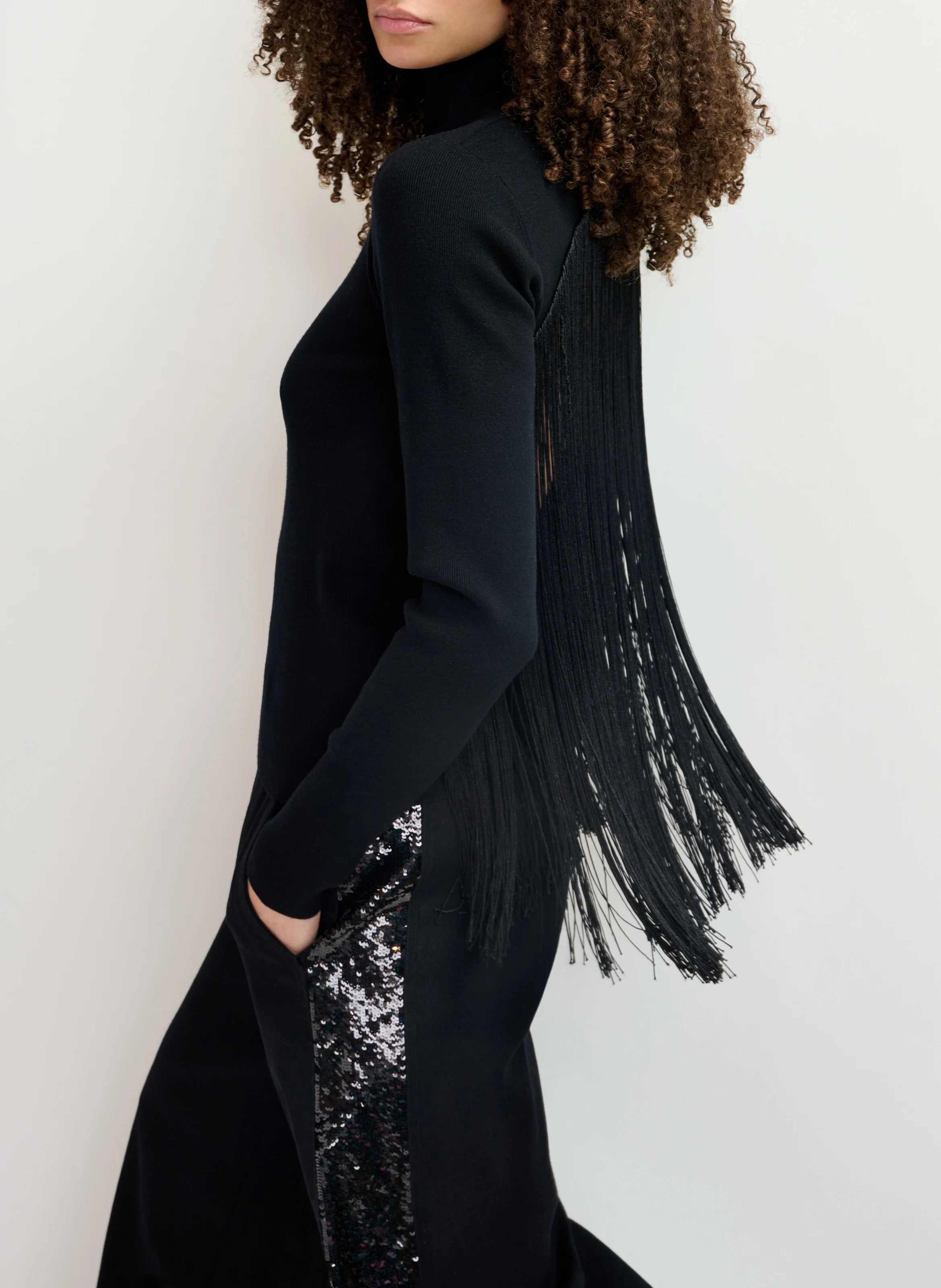 GOLITTLE - Pull droit en maille | Noir