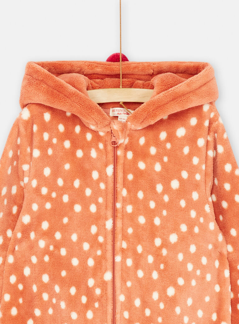 Surpyjama orange à imprimé à pois