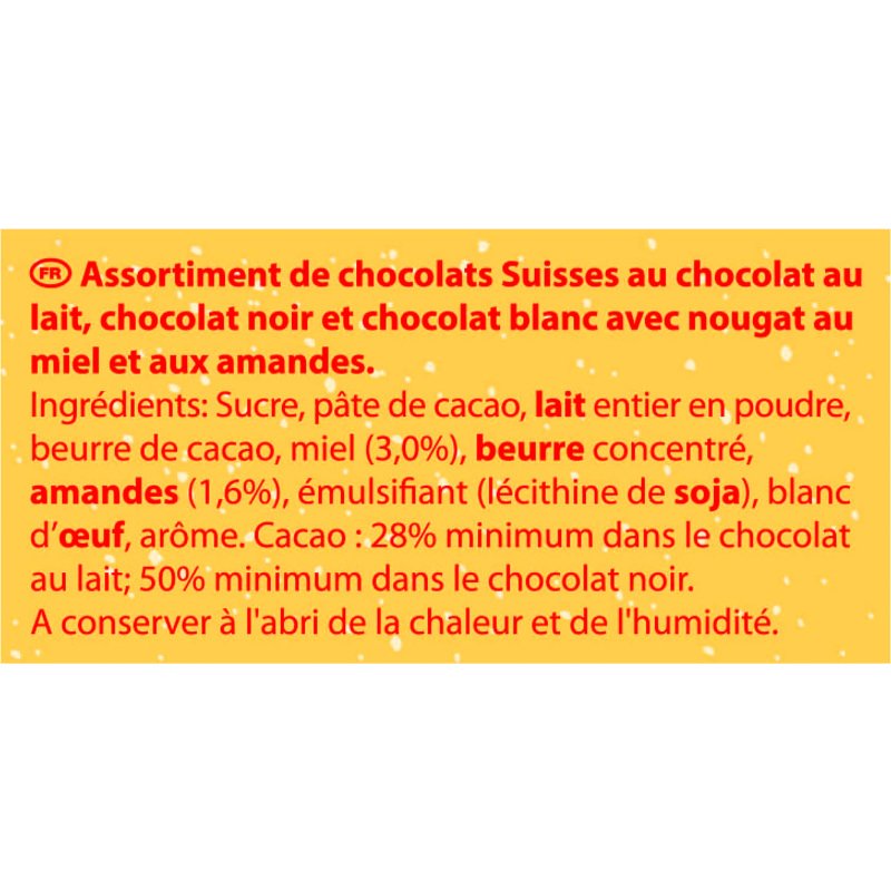 Toblerone mini, lait, blanc, noir - Boîte de 900 g - 113 pièces