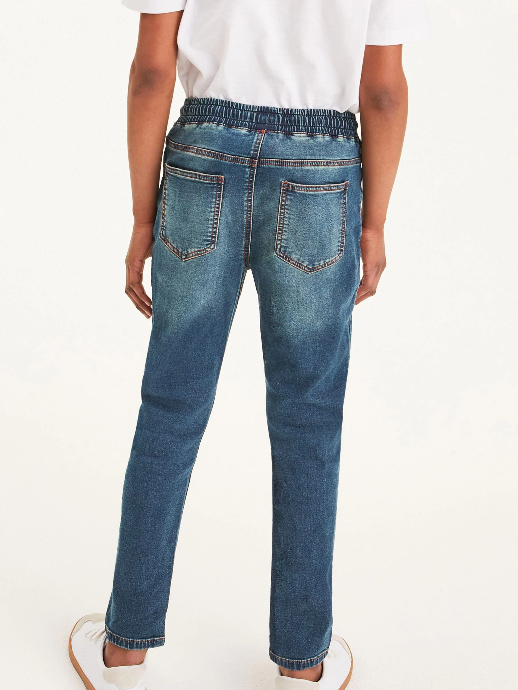 Vintage middenblauw - Jeans met stretch en elastische taille (3-16 jr)