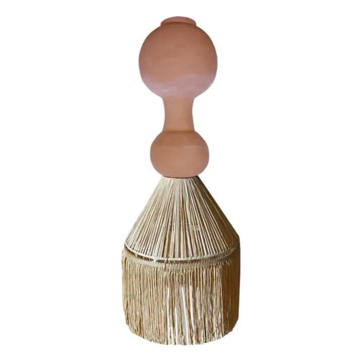 Honoré Suspension Georgette raphia et franges | Terracotta
