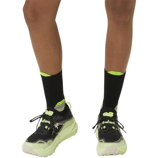 Chaussette running ASICS FUJITRAIL RUN CREW SOCK PERFORMANCE BLACK/SAFETY YELLOW