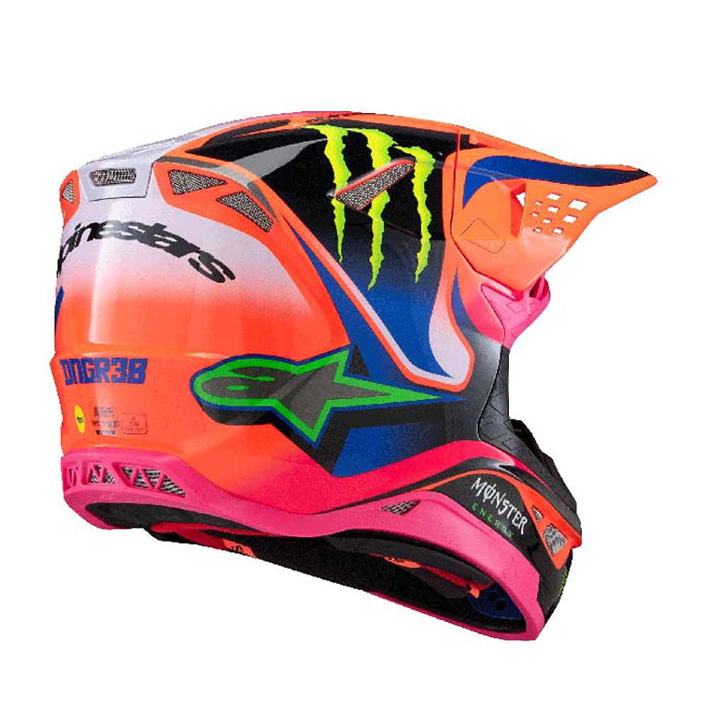 Alpinestars - Casque S-M10 Deegan Orange / Rose fluo / Bleu