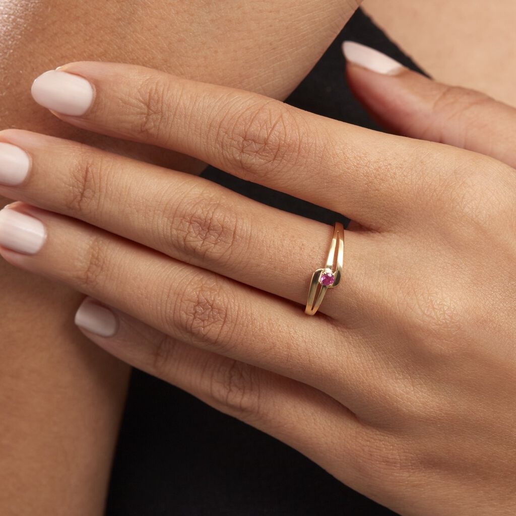 Bague Nesryne Or Jaune Rubis