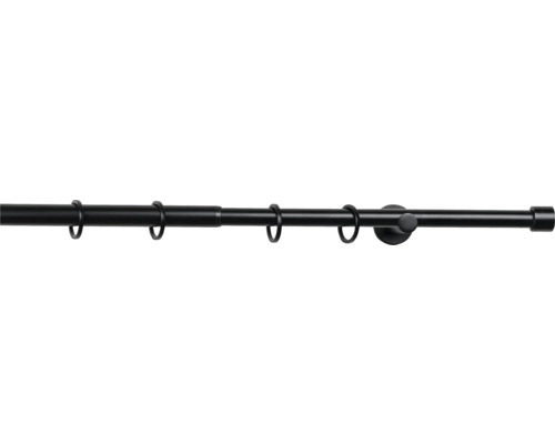 Uitschuifbare gordijnroedeset, Cosy zwart, 120-210 cm, Ø 16/19 mm