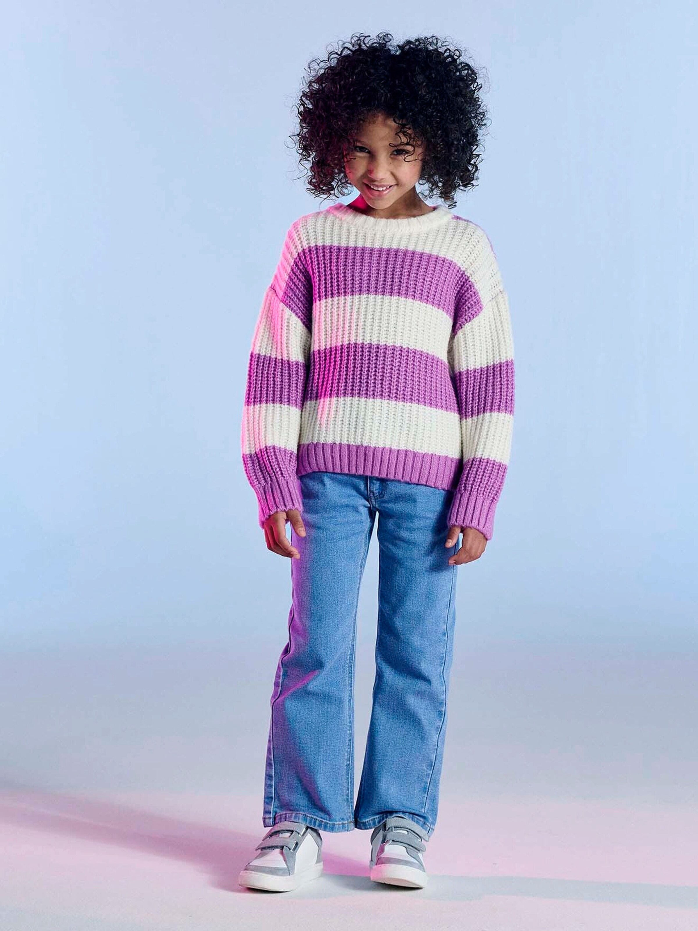 Vertbaudet Mädchen Jeans mit ausgestelltem Bein mittelblau