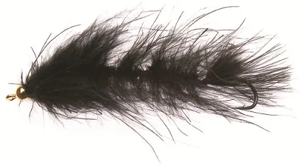 Unique Flies Marabou Worm Black