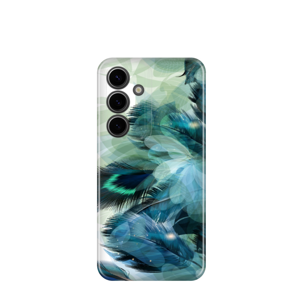 Samsung Galaxy S24 Kunststoff Hülle Pfauenhauch - Grün