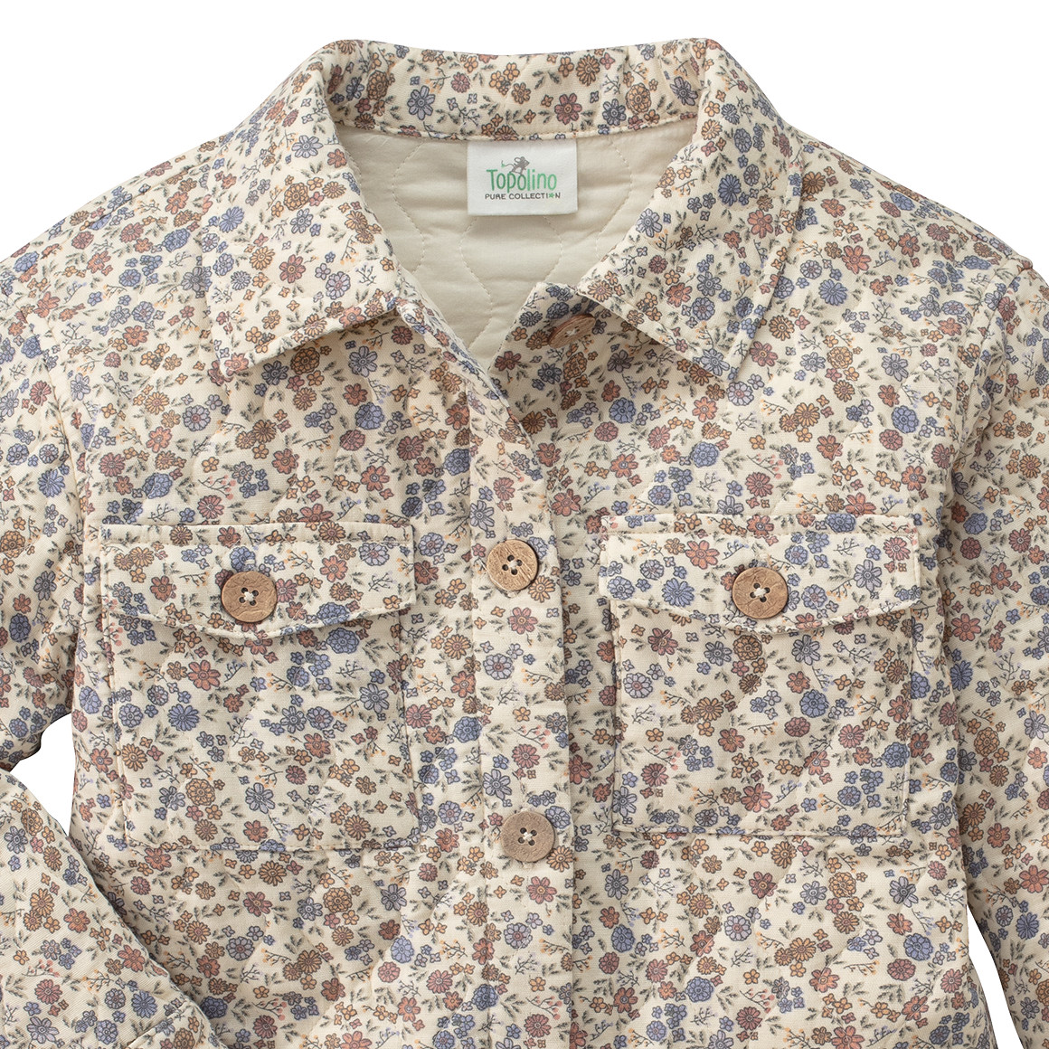 Topolino Pure Collection Mädchen Jacke mit Blumen-Allover beige
