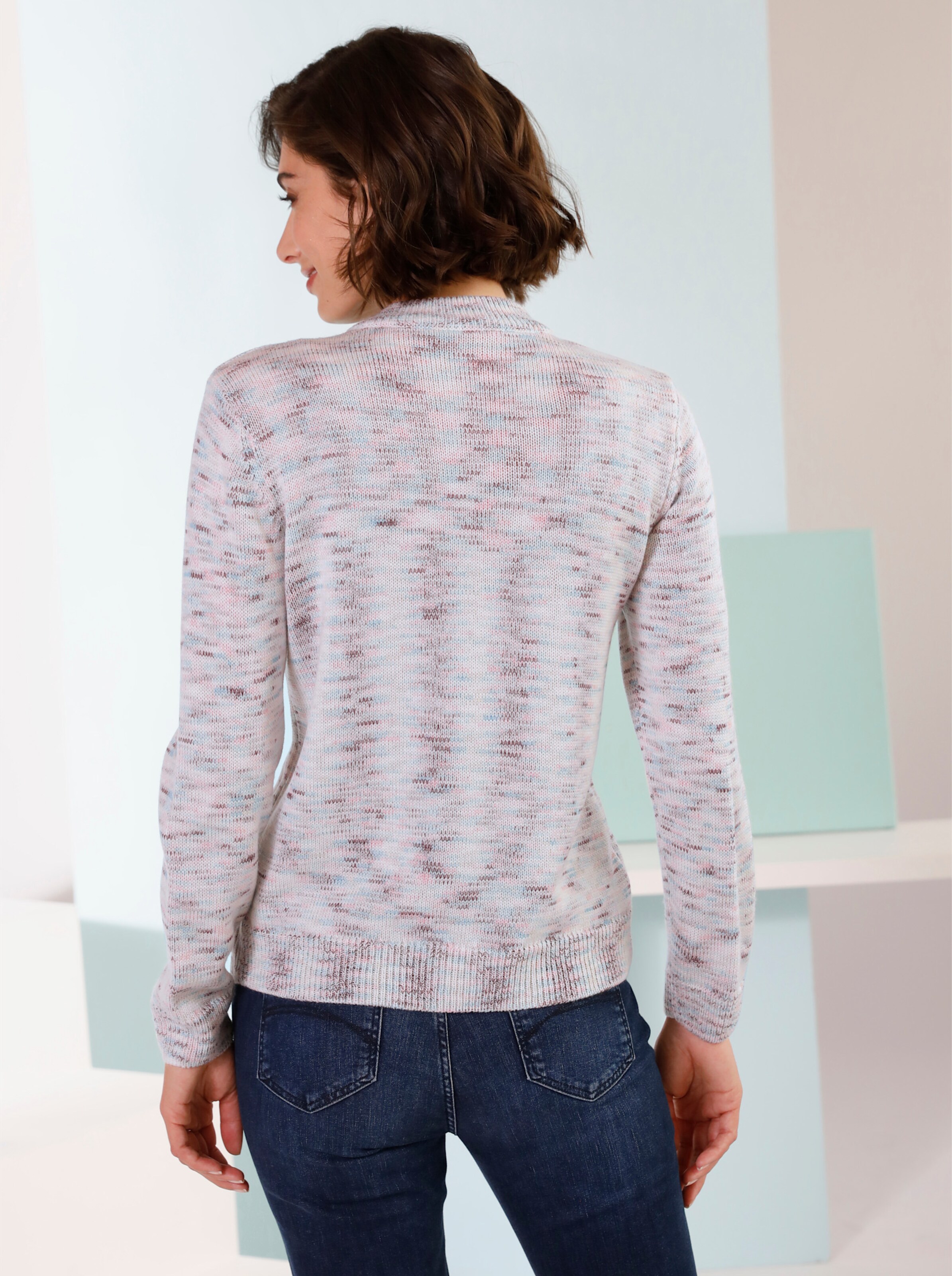 Stehkragenpullover mit Reißverschluss