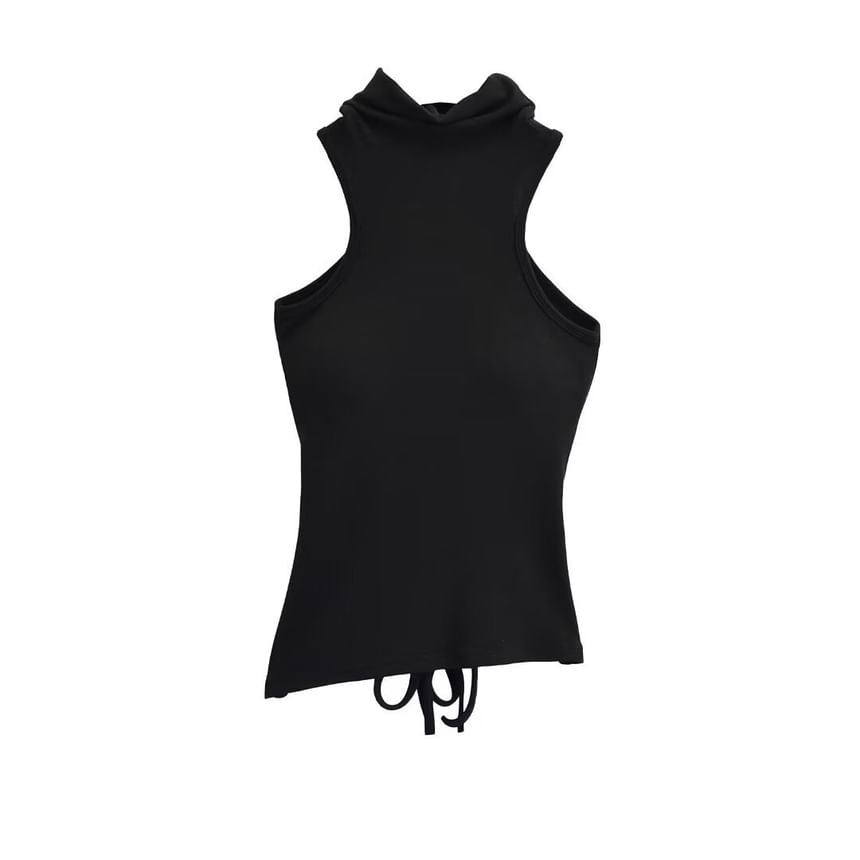 Morhan - Hoge hals, effen asymmetrisch tanktopje
